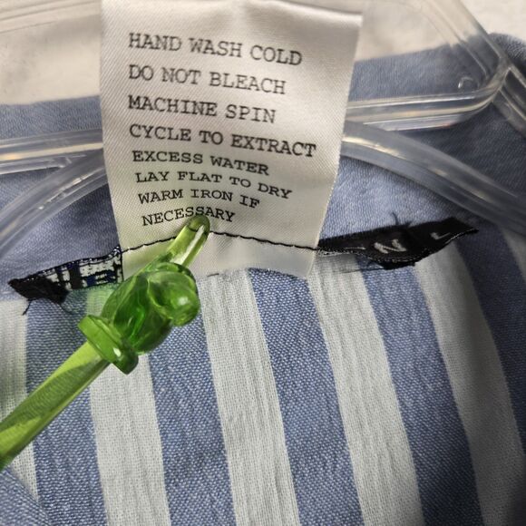 Vtg IB Diffusion Jacket L Striped Color Block Embroidered Fish Beaded Zip Blue - Picture 5 of 5